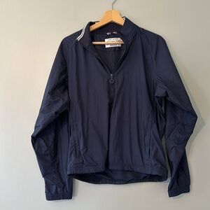 Tory Sport Navy Winder Breaker Quarter Zip, S